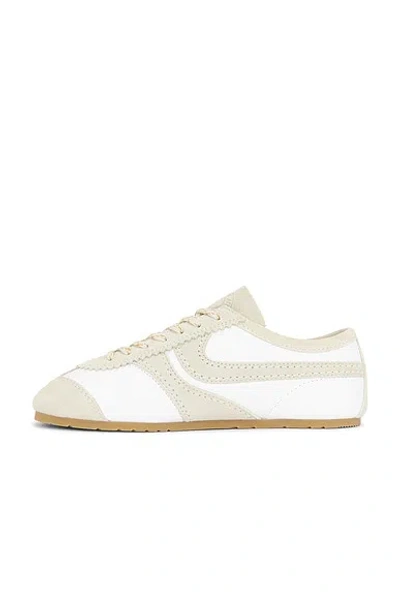 Dries Van Noten Leather Sneakers Low Profile Suede Panels Rubber Sole In White