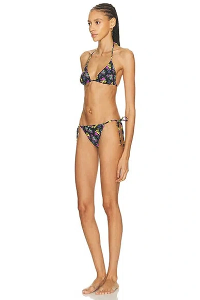 Dolce & Gabbana Adjustable Triangle Bikini Set With Thong Bottoms In Multi