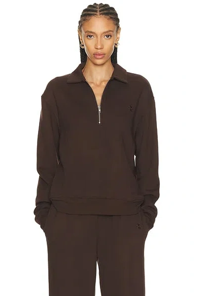 Éterne Zip-up Polo Sweatshirt In Brown