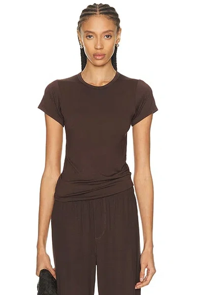 Éterne Fitted Crewneck Short Sleeve T-shirt In Brown