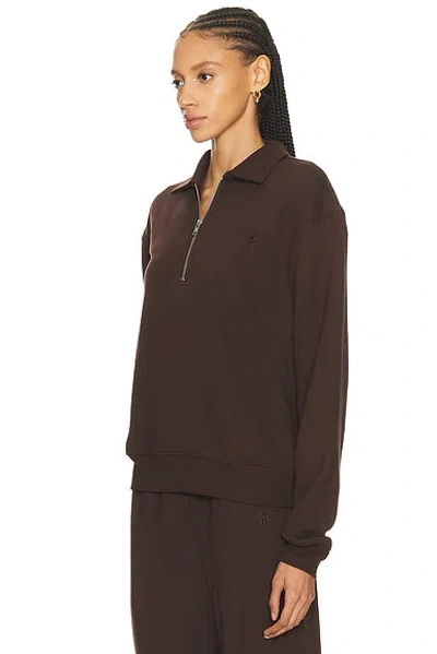 Éterne Zip-up Polo Sweatshirt In Brown