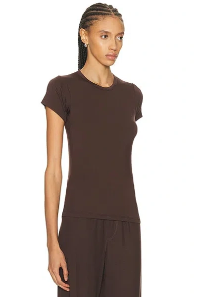 Éterne Fitted Crewneck Short Sleeve T-shirt In Brown