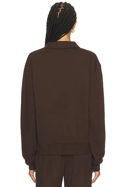 Éterne Zip-up Polo Sweatshirt In Brown