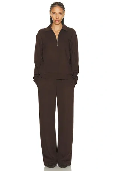 Éterne Zip-up Polo Sweatshirt In Brown