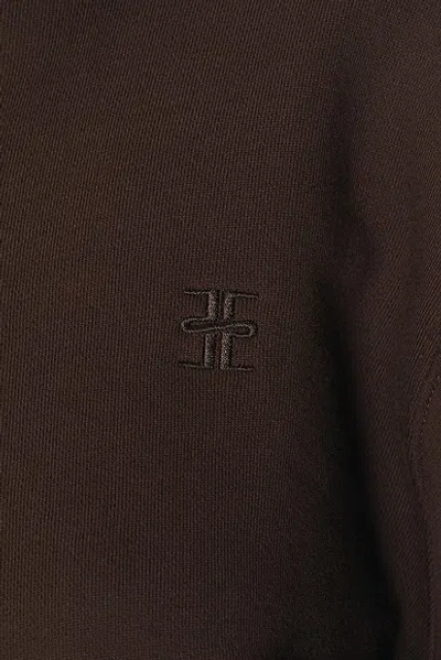 Éterne Zip-up Polo Sweatshirt In Brown