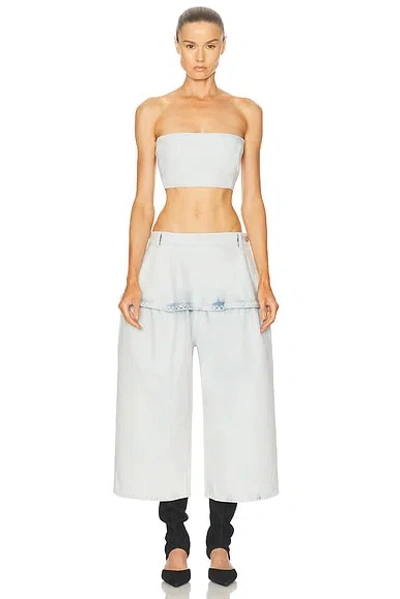 Alaïa Peplum Bermuda Short In Blue