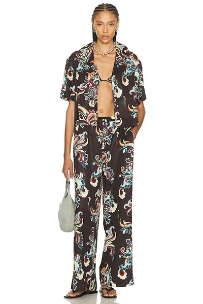 La Porte Ruby Short Sleeve Boxy Shirt In Brown