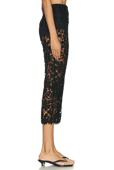 La Porte Gabrielle Lace Capri Pant In Black