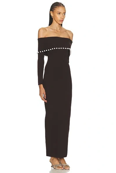 La Porte Anya Ribbed Foldover Dress In Brown