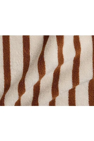 Parachute Stripe Terry Cloth Robe In Brown