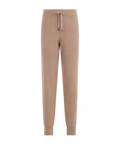 Peserico Elastic-waistband Track Pants In Brown