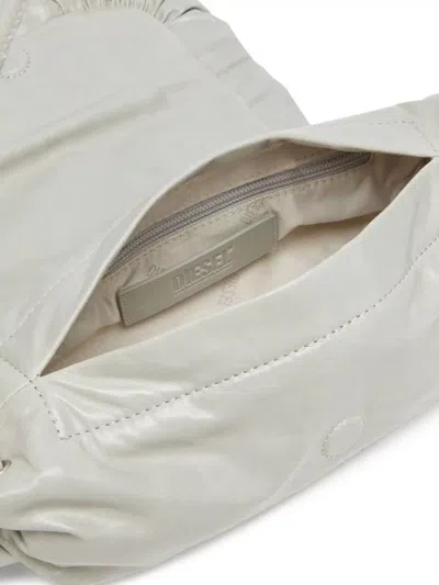 Diesel Leather Shoulder Bag Pleated Charms Strap