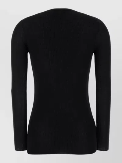 Prada Wool Cardigan Crew Neck Long Sleeves In Black