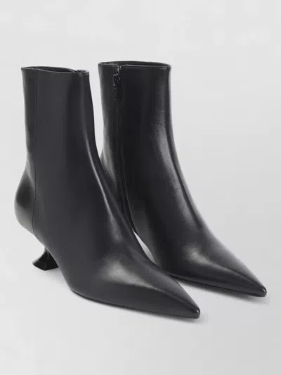 Lanvin Kitten Heel Ankle Boots 50 Mm Lambskin In Black