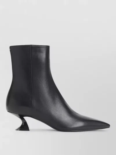 Lanvin Kitten Heel Ankle Boots 50 Mm Lambskin In Black