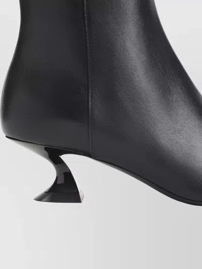 Lanvin Kitten Heel Ankle Boots 50 Mm Lambskin In Black