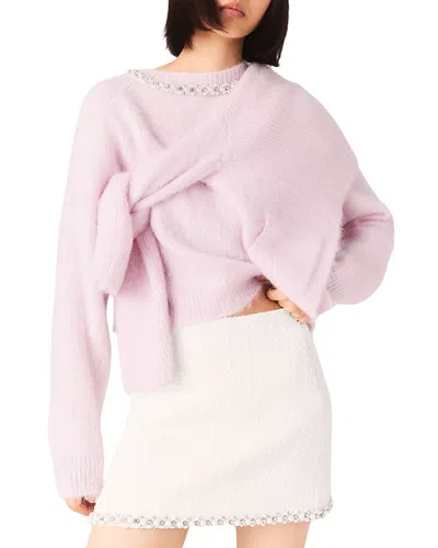 Maje Pearl Trim Tweed Skirt In Animal Print