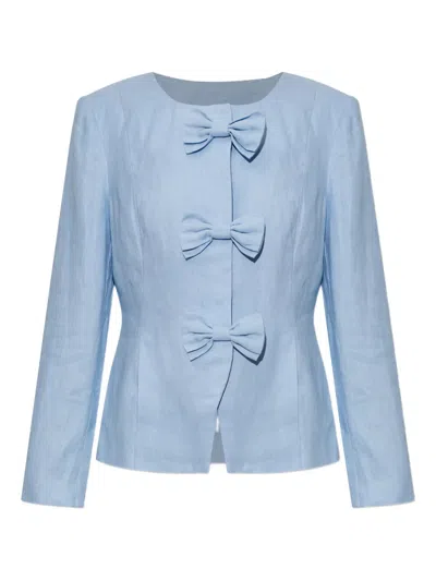 Posse Harper Linen Jacket In Blue