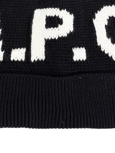 Apc Lettering Knitted Beanie In Black