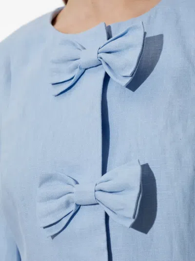Posse Harper Linen Jacket In Blue
