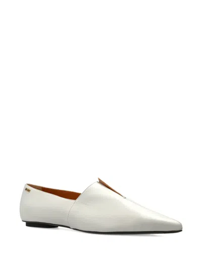 Tod's Pointed Ballet Shoes In White