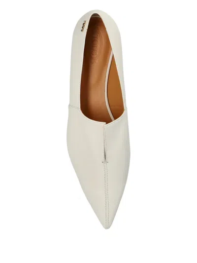 Tod's Pointed Ballet Shoes In White