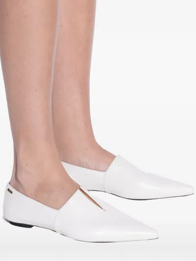 Tod's Pointed Ballet Shoes In White