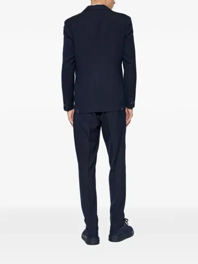 Eleventy Two-piece Set Of Long-sleeved Suit Jacket And Trousers In Blue