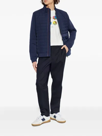 Ps By Paul Smith Quilted Panel Jacket In Blue