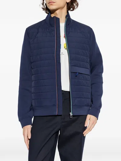 Ps By Paul Smith Quilted Panel Jacket In Blue