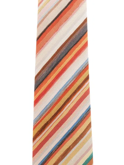 Paul Smith Striped Tie In Multi