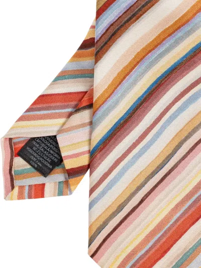 Paul Smith Striped Tie In Multi