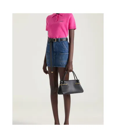 Givenchy Denim Skirt Featuring Belt Loops Pockets Stitching In Blue