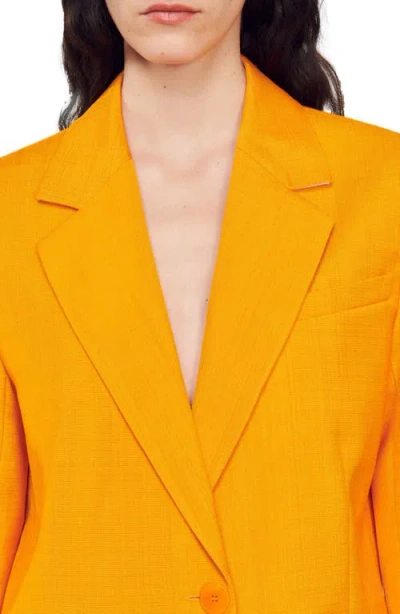 Sandro Single-breasted Button-fastening Blazer In Orange
