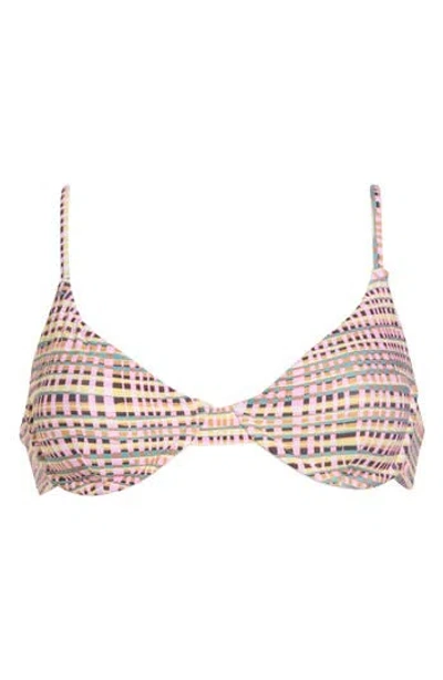 Volcom Crossed Path Wire Bikini Top In Pink