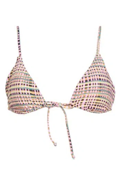 Volcom Crossed Path Triangle Bikini Top In Pink