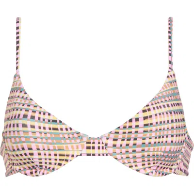 Volcom Crossed Path Wire Bikini Top In Multi