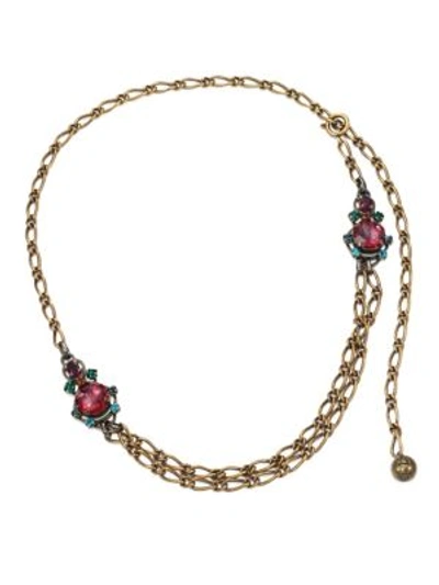 Lanvin Crystal Chain Necklace In Na