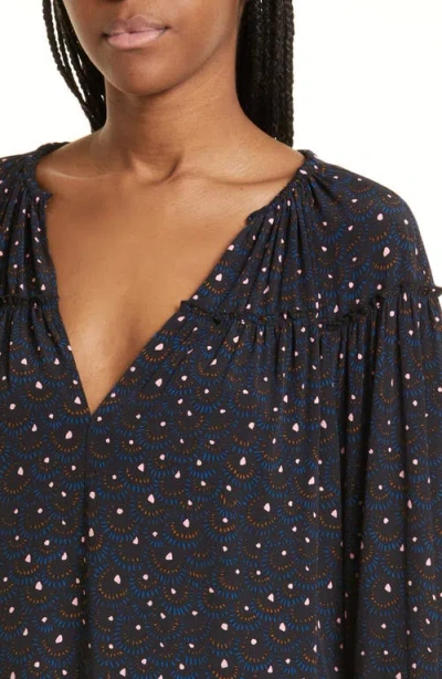 A.l.c . Jenna Abstract Print Top In Black