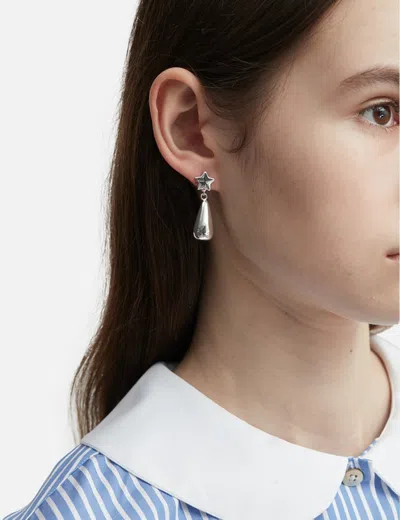 Sandy Liang Ariel Drop Earrings In Silver