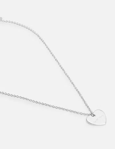 Sandy Liang Sterling Silver Heart Tag Necklace In Gray