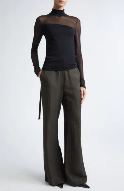 Jason Wu Collection Soft Suiting Flare Leg Pants In Green