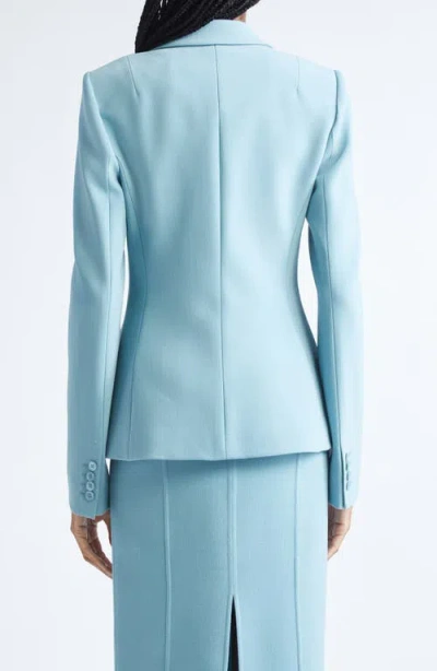 Michael Kors Sabrina Single-button Stretch Wool Blazer In Blue