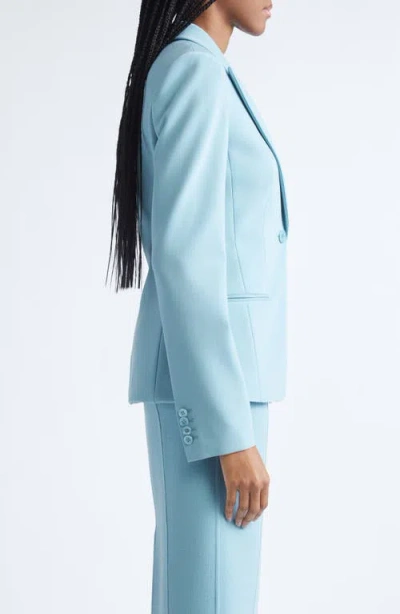 Michael Kors Sabrina Single-button Stretch Wool Blazer In Blue