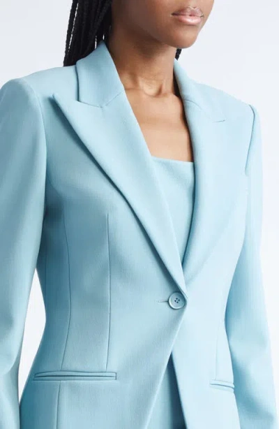 Michael Kors Sabrina Single-button Stretch Wool Blazer In Blue
