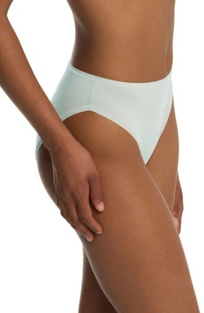 Natori Bliss Bare Cotton High Cut Briefs In Red