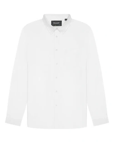 Lyle & Scott Tonal Eagle Plain Oxford Shirt In White