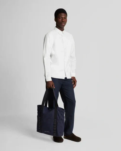 Lyle & Scott Tonal Eagle Plain Oxford Shirt In White