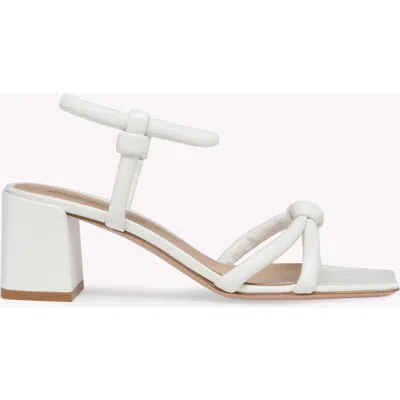 Gianvito Rossi Knotted Leather Block-heel Sandals In White