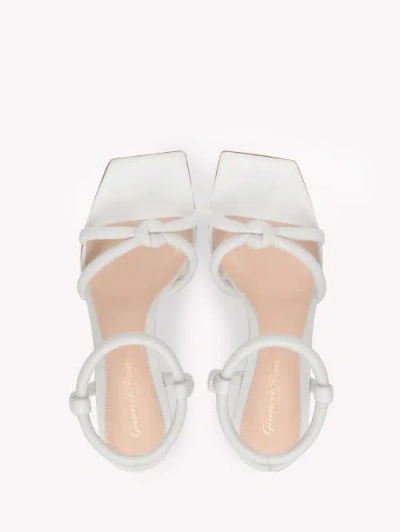 Gianvito Rossi Knotted Leather Block-heel Sandals In White